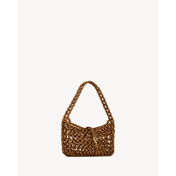 Saint Laurent LE 5 À 7 in wood beads designed in Paris