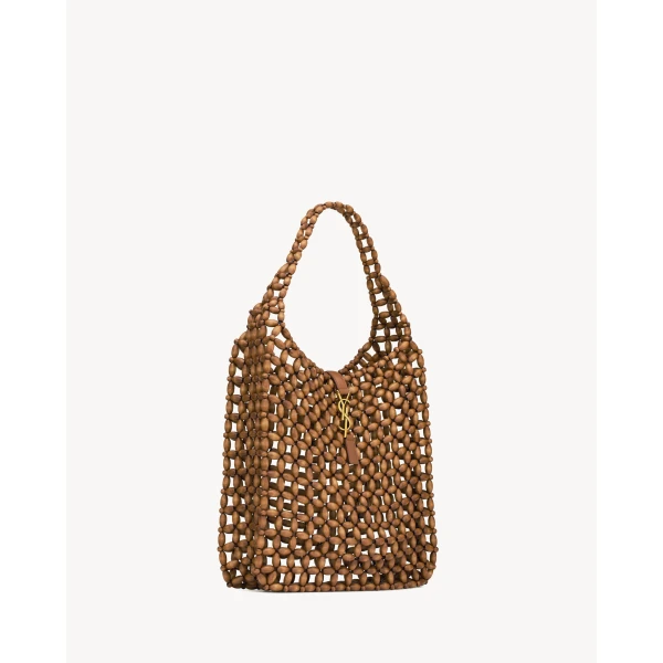 Saint Laurent LE 5 À 7 large in wood beads designed in Paris
