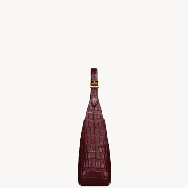 Saint Laurent LE 5 À 7 supple small in crocodile-embossed leather, view 4
