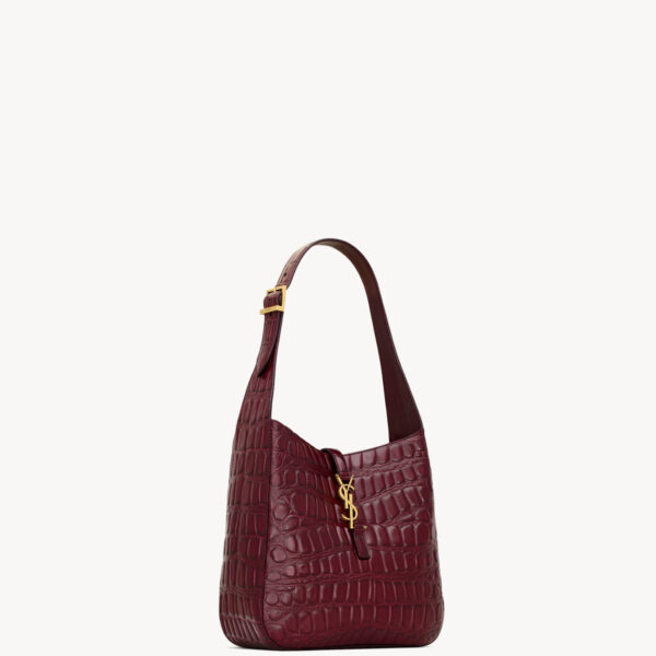 Saint Laurent LE 5 À 7 supple small in crocodile-embossed leather, view 5