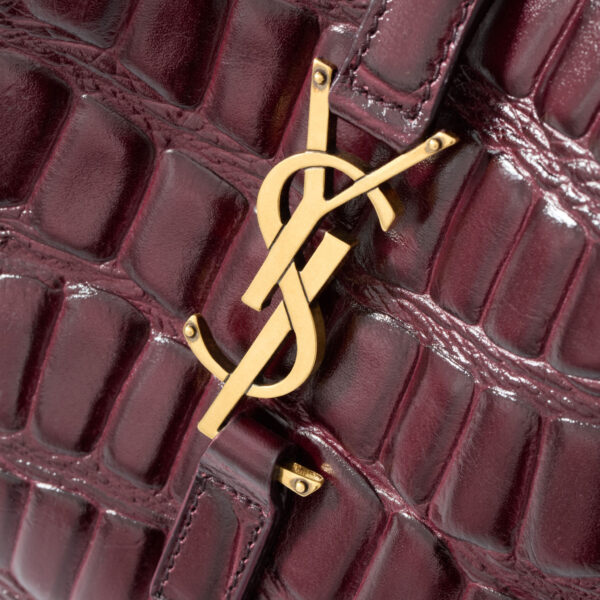 Saint Laurent LE 5 À 7 supple small in crocodile-embossed leather, view 6