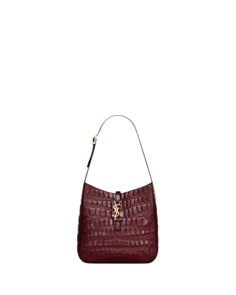 Saint Laurent LE 5 À 7 supple small in crocodile-embossed leather designed in Paris