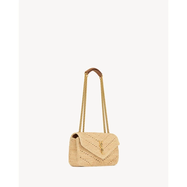 Saint Laurent LOULOU small in raffia designed in Paris