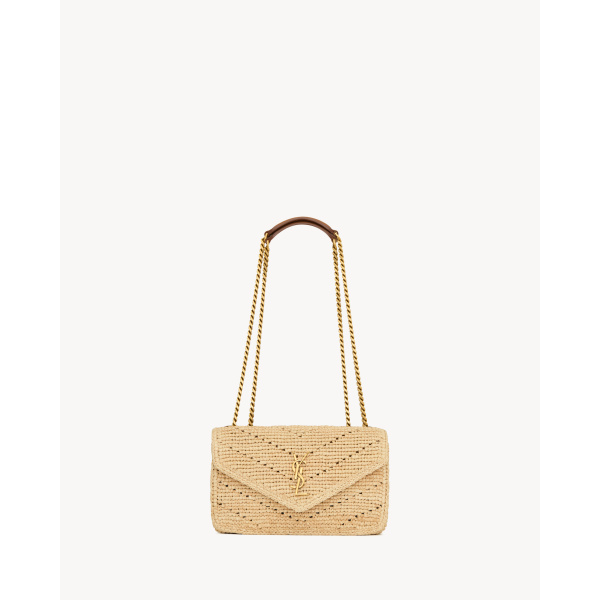 Saint Laurent LOULOU small in raffia designed in Paris