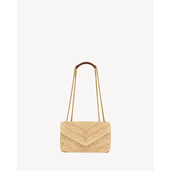 Saint Laurent LOULOU small in raffia designed in Paris