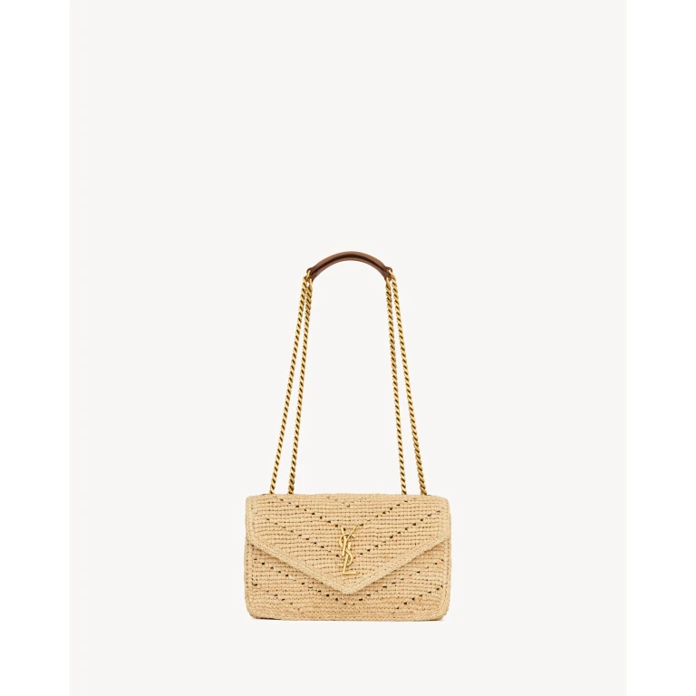 Saint Laurent LOULOU small in raffia designed in Paris