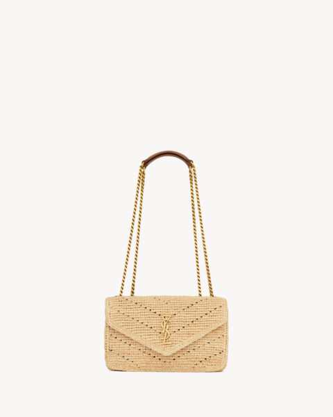 Saint Laurent LOULOU small in raffia designed in Paris
