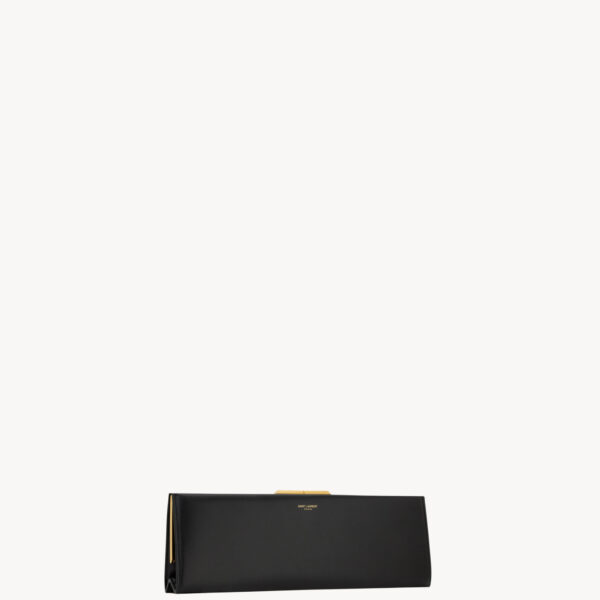 Saint Laurent MIDNIGHT large clutch in smooth leather, view 5