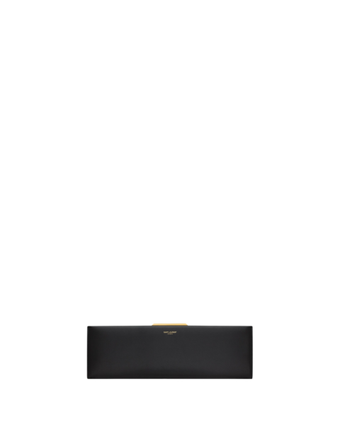Saint Laurent MIDNIGHT large clutch in smooth leather designed in Paris