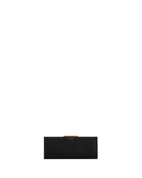 Saint Laurent Midnight small clutch in smooth leather designed in Paris