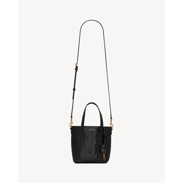 Saint Laurent Mini toy   shopping Saint Laurent IN CROCODILE-EMBOSSED LEATHER designed in Paris