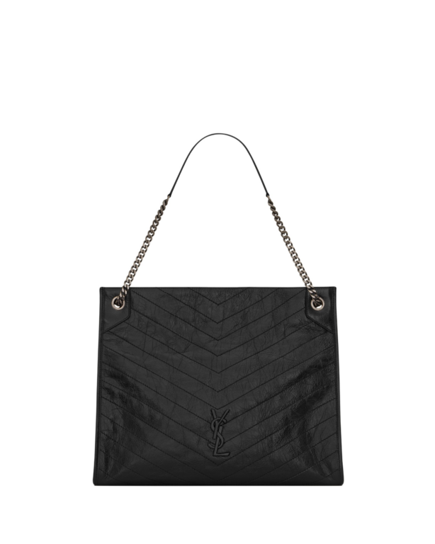 Saint Laurent NIKI Large shopping in crinkled vintage leather designed in Paris