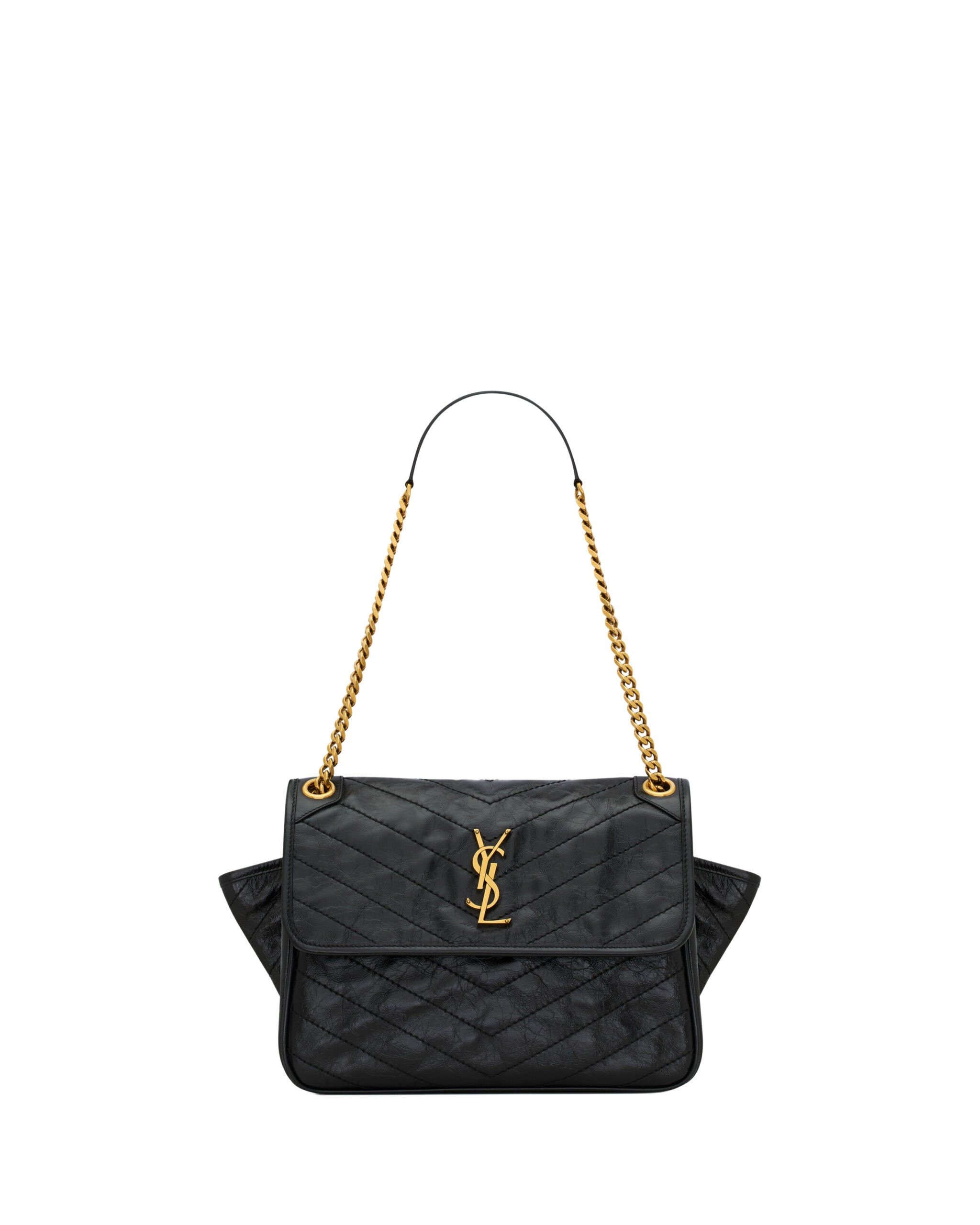 Saint Laurent NIKI TRIPOUCH in vintage leather designed in Paris