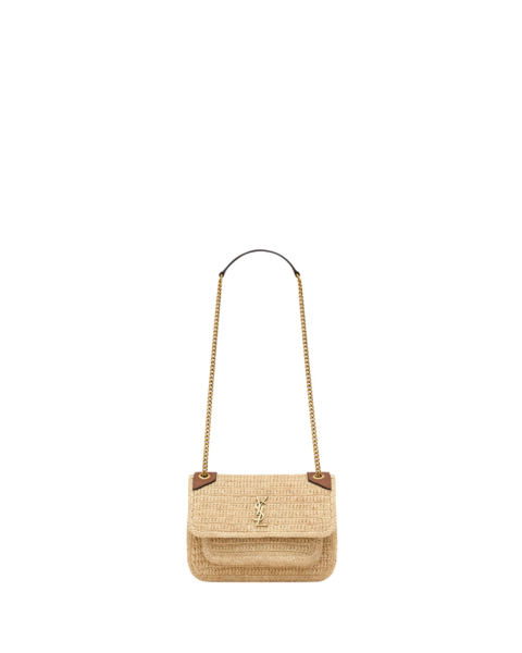 Saint Laurent NIKI mini in raffia designed in Paris