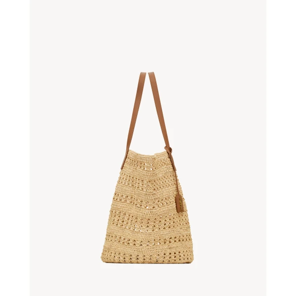 Saint Laurent PANIER Medium bag in raffia designed in Paris