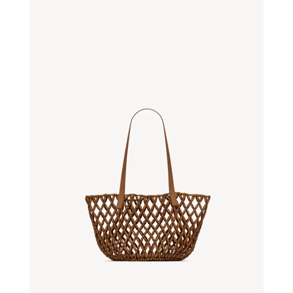 Saint Laurent PANIER small in wood beads designed in Paris