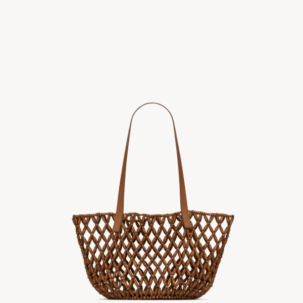 Saint Laurent PANIER small in wood beads, view 3
