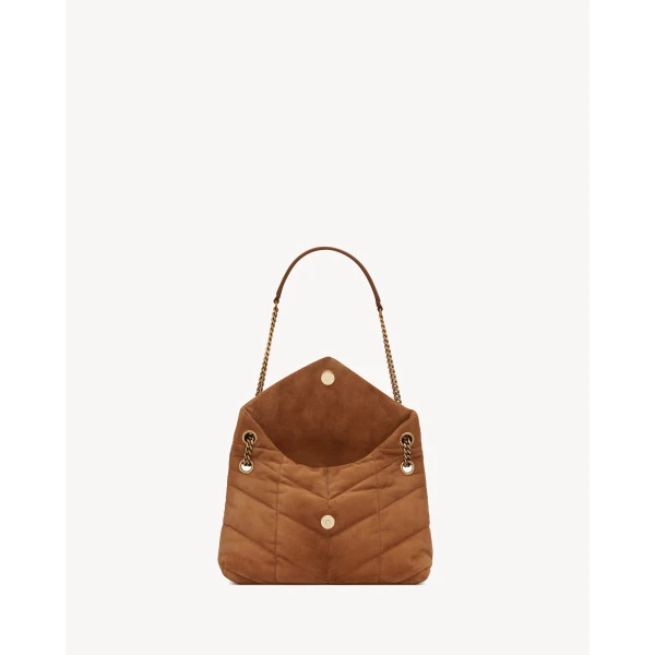 Saint Laurent PUFFER SMALL in suede designed in Paris