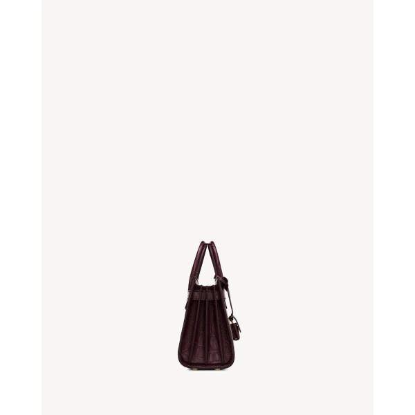 Saint Laurent SAC DE JOUR IN CROCODILE-EMBOSSED LEATHER - NANO designed in Paris