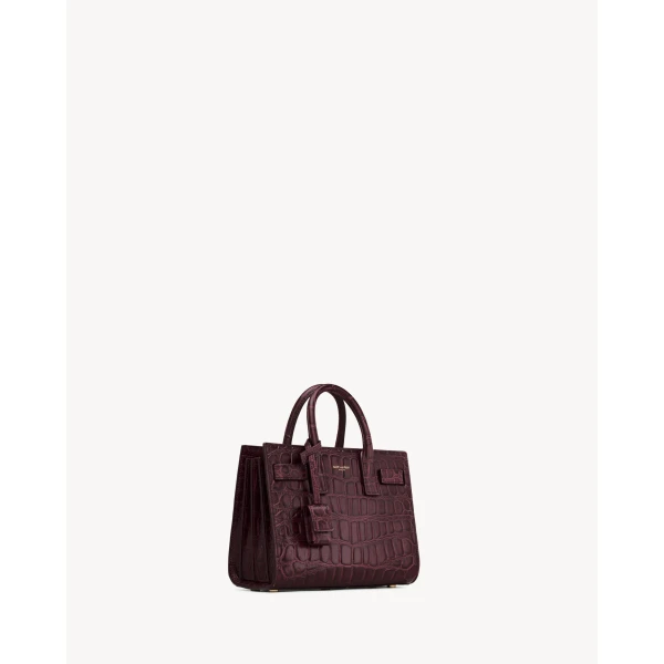 Saint Laurent SAC DE JOUR IN CROCODILE-EMBOSSED LEATHER - NANO designed in Paris