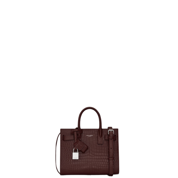 Saint Laurent SAC DE JOUR IN CROCODILE-EMBOSSED LEATHER - NANO designed in Paris