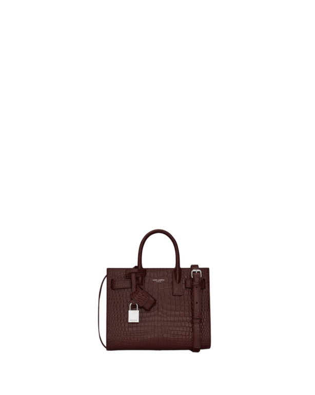 Saint Laurent SAC DE JOUR IN CROCODILE-EMBOSSED LEATHER - NANO designed in Paris