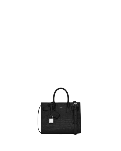 Saint Laurent SAC DE JOUR IN CROCODILE-EMBOSSED LEATHER - NANO designed in Paris