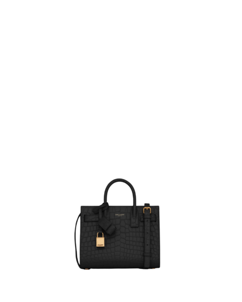 Saint Laurent SAC DE JOUR IN CROCODILE-EMBOSSED LEATHER - NANO designed in Paris
