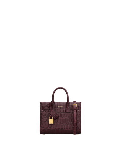 Saint Laurent SAC DE JOUR IN CROCODILE-EMBOSSED LEATHER - NANO designed in Paris