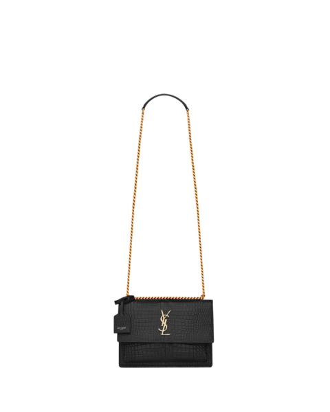 Saint Laurent SUNSET MEDIUM IN CROCODILE-EMBOSSED LEATHER designed in Paris