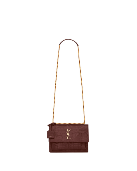 Saint Laurent SUNSET MEDIUM IN CROCODILE-EMBOSSED LEATHER designed in Paris