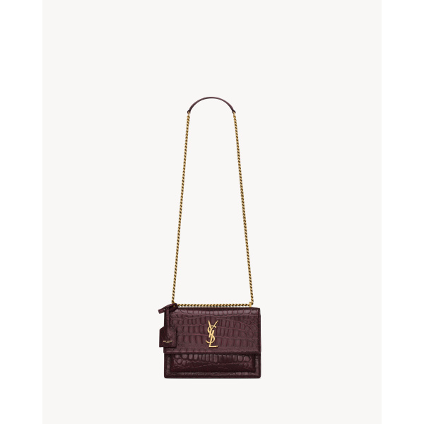 Saint Laurent SUNSET MEDIUM IN CROCODILE-EMBOSSED LEATHER designed in Paris