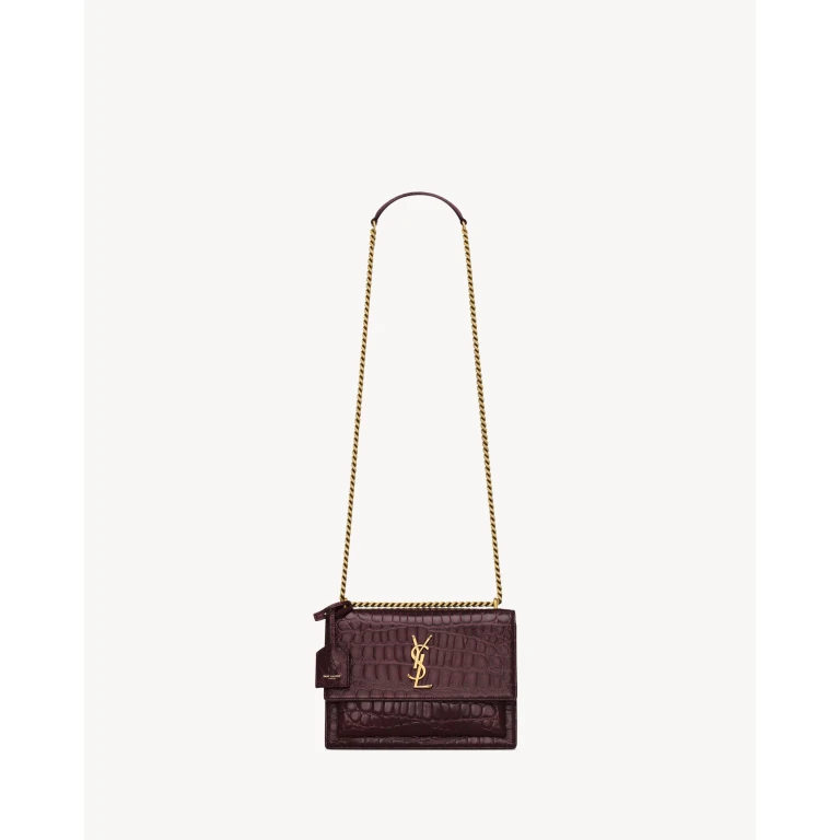 Saint Laurent SUNSET MEDIUM IN CROCODILE-EMBOSSED LEATHER designed in Paris