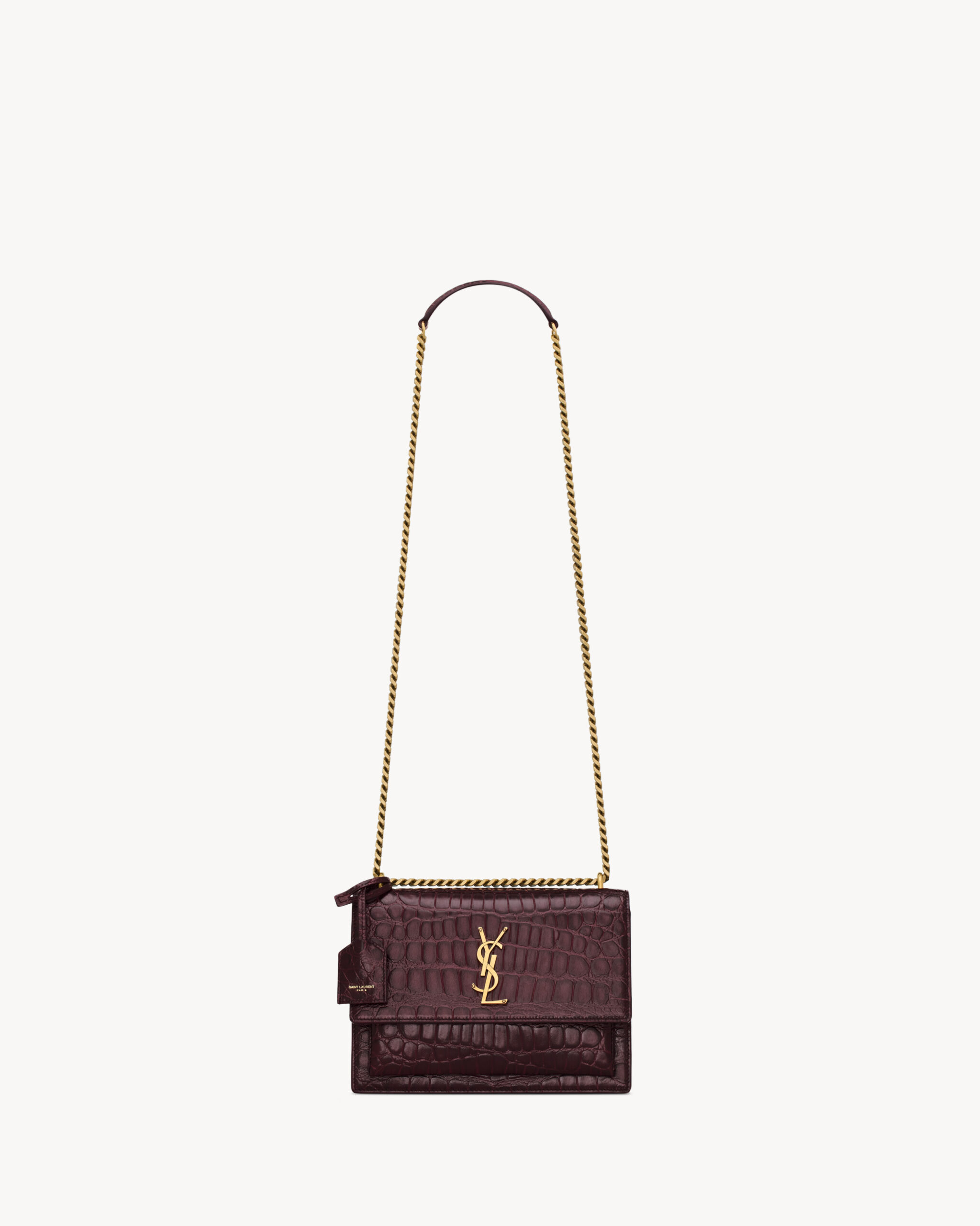 Saint Laurent SUNSET MEDIUM IN CROCODILE-EMBOSSED LEATHER designed in Paris Saint Laurent SUNSET MEDIUM IN CROCODILE-EMBOSSED LEATHER designed in Paris