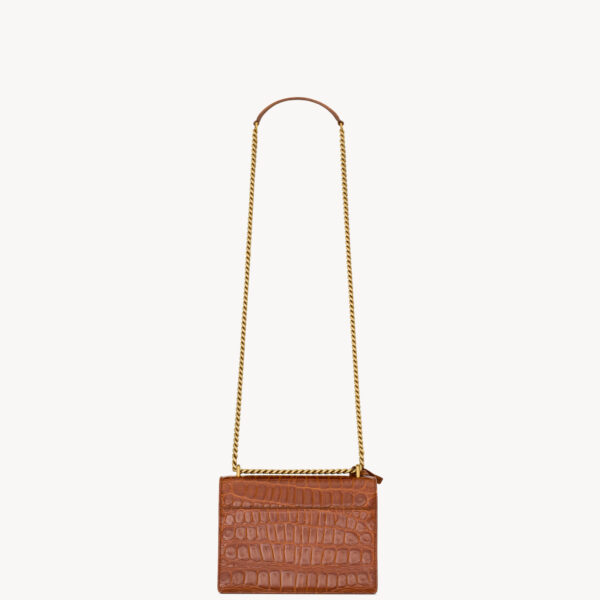 Saint Laurent SUNSET small in crocodile embossed leather, view 3