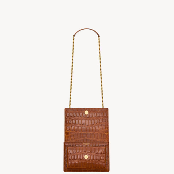 Saint Laurent SUNSET small in crocodile embossed leather, view 5