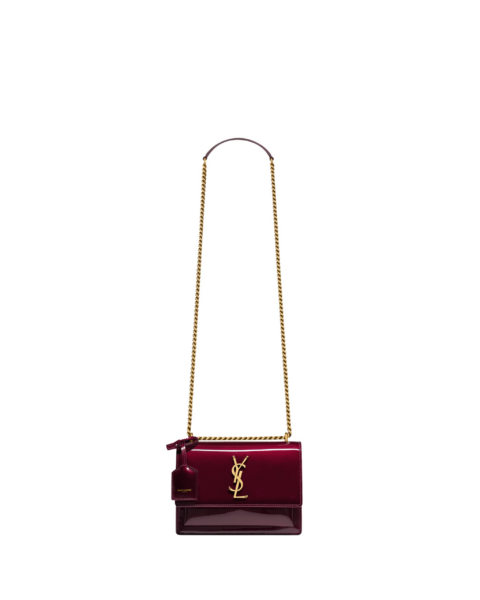 Saint Laurent SUNSET small in patent leather designed in Paris