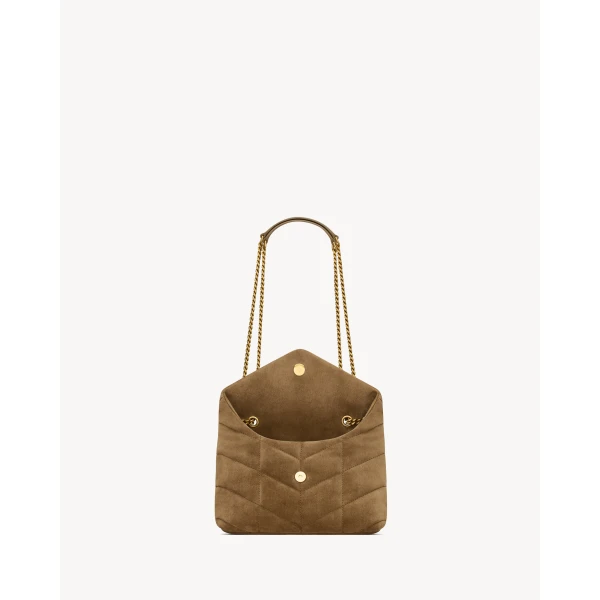 Saint Laurent Toy PUFFER in suede designed in Paris