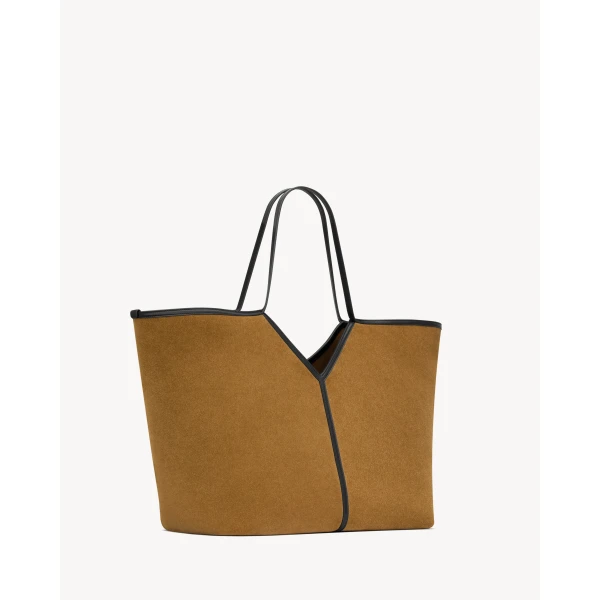 Saint Laurent Y slim tote in velour leather designed in Paris