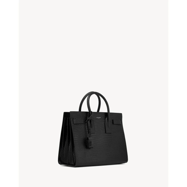Saint Laurent sac de jour in CROCODILE-EMBOSSED leather - small designed in Paris