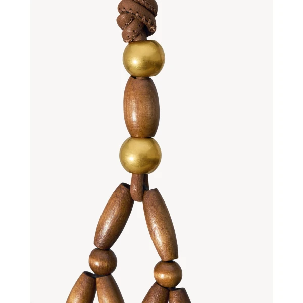 Saint Laurent supple bucket in wood beads designed in Paris