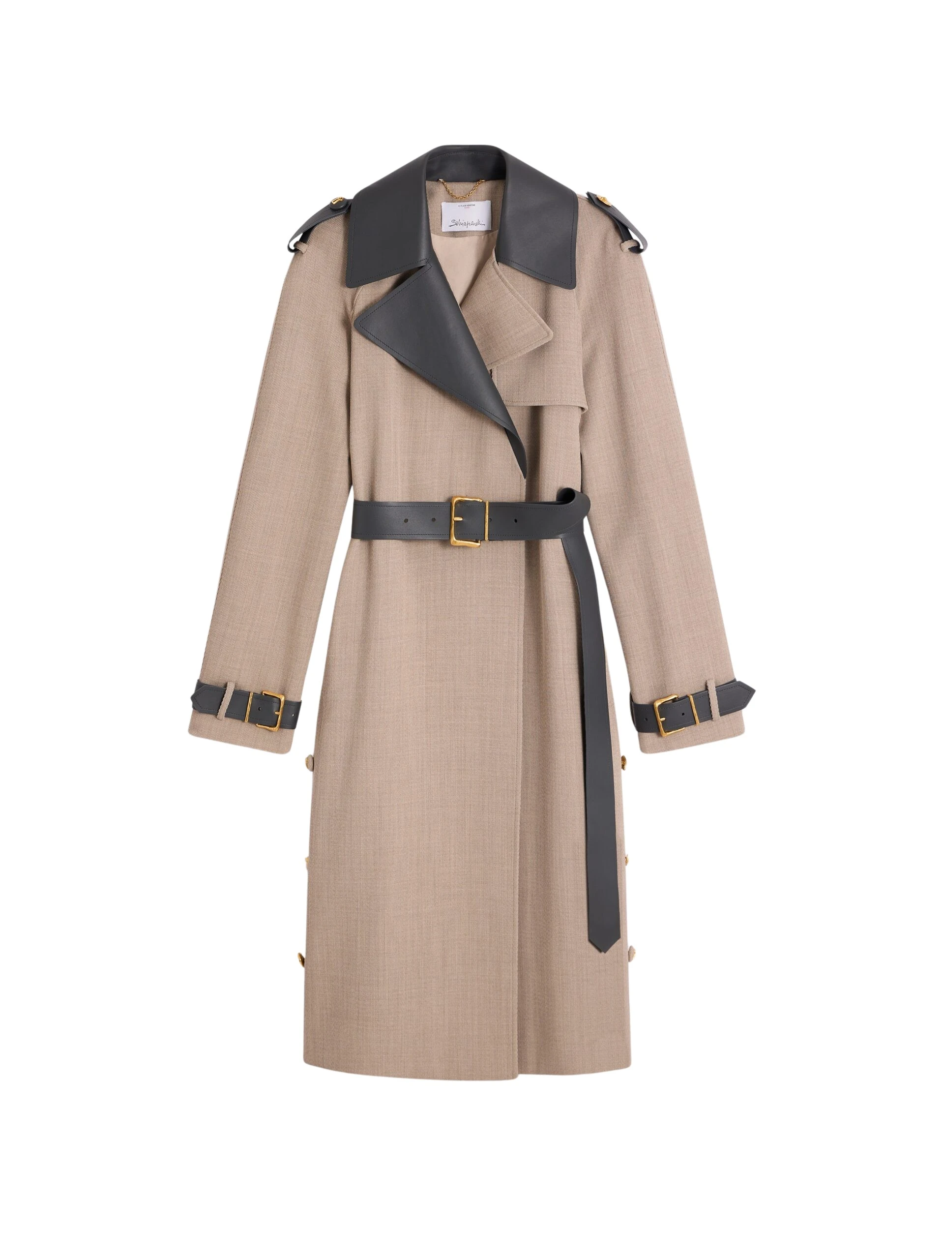 Schiaparelli-Bi-Material-Trench-scaled85211_nobg Schiaparelli Bi-Material Trench Coats in Schiaparelli Authentic Luxury Fashion at Luxury Shoes