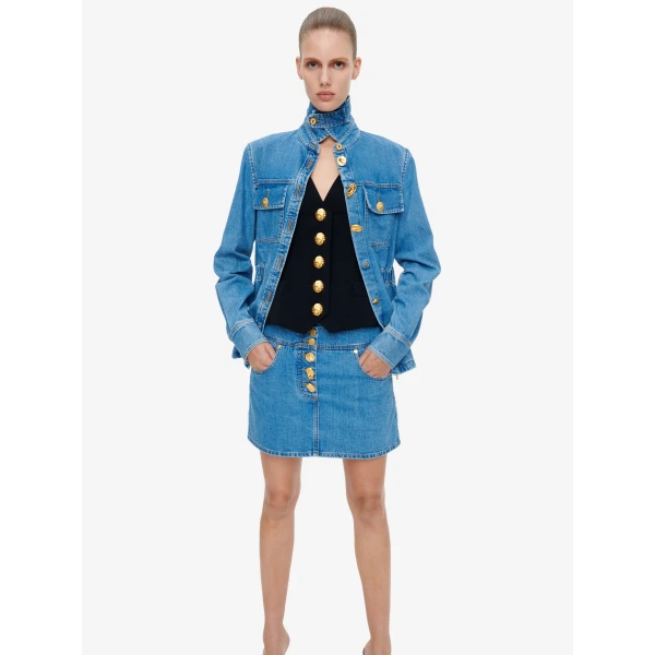 Schiaparelli Denim Miniskirt Skirts in Schiaparelli Authentic Luxury Fashion at Luxury Shoes 