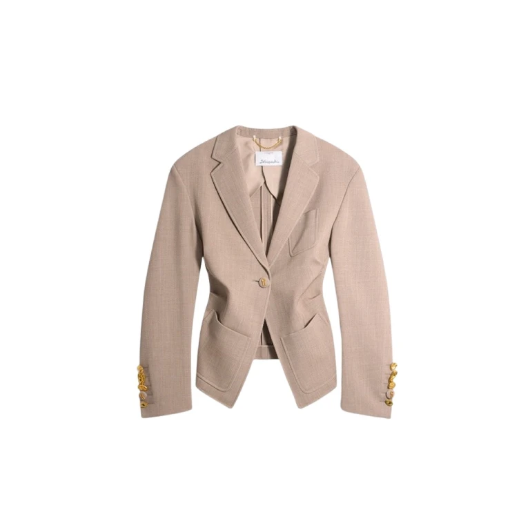 Schiaparelli Gathered Tailored Jacket Jackets in Schiaparelli Authentic Luxury Fashion at Luxury Shoes 