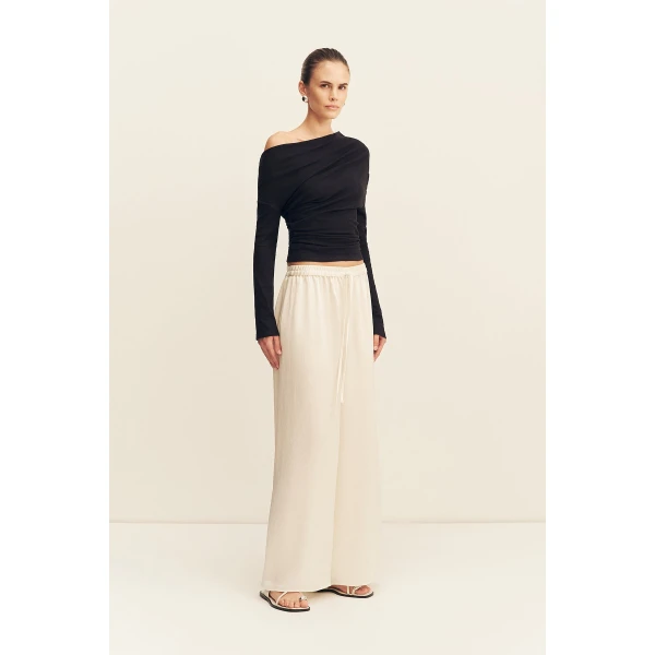 Shona Joy Aby Asymmetrical Jersey Top - Black - Tops - Australian Luxury Eventwear at Luxury Shoes 