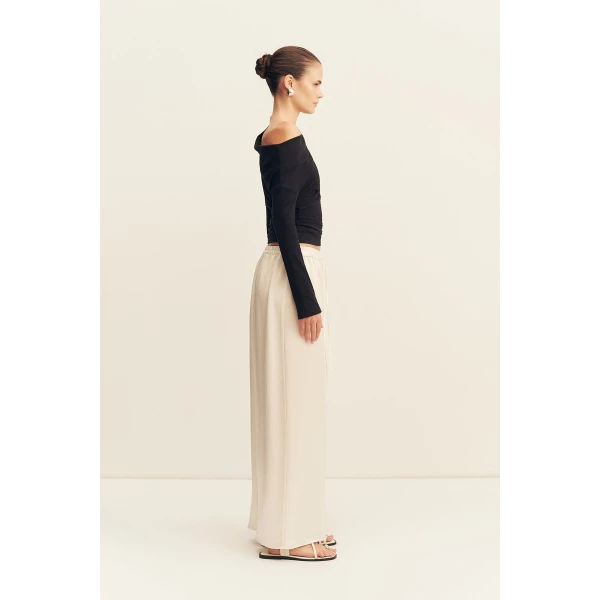 Shona Joy Aby Asymmetrical Jersey Top - Black - Tops - Australian Luxury Eventwear at Luxury Shoes 