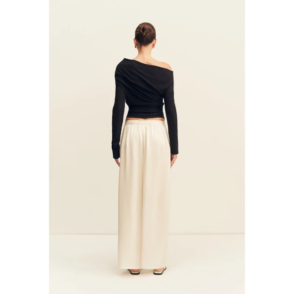 Shona Joy Aby Asymmetrical Jersey Top - Black - Tops - Australian Luxury Eventwear at Luxury Shoes 
