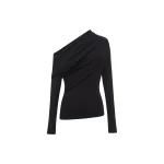Shona Joy Aby Asymmetrical Jersey Top - Black - Tops - Australian Luxury Eventwear at Luxury Shoes 