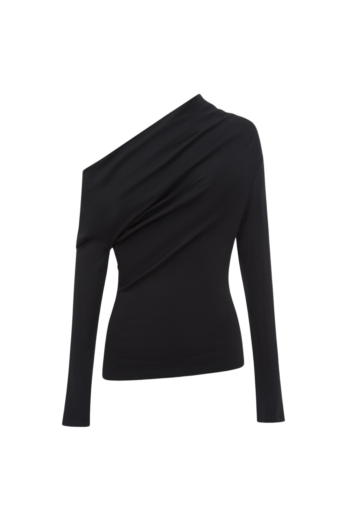 Shona Joy Aby Asymmetrical Jersey Top – Black