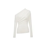 Shona Joy Aby Asymmetrical Jersey Top - Ivory - Tops - Australian Luxury Eventwear at Luxury Shoes 